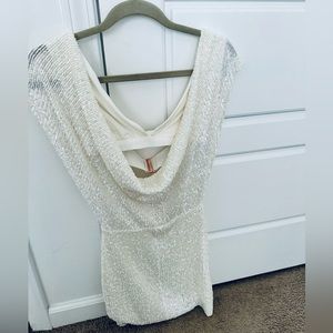 Pandora Mini Dress, Size S, Cream